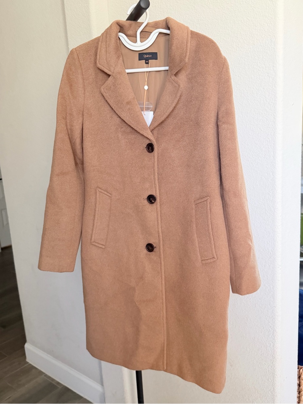 Quince Camel-Hair Single-Breasted Midi Coat / Mocha XS